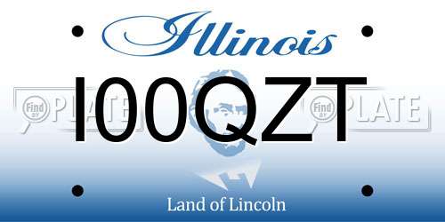 I00QZT Illinois License Plate