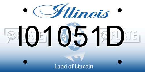 I01051D Illinois License Plate