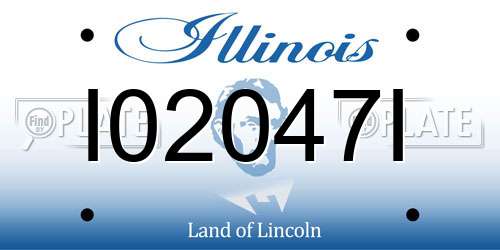 I02047I Illinois License Plate