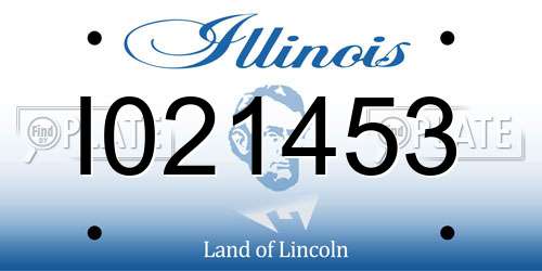 I021453 Illinois License Plate