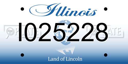 I025228 Illinois License Plate