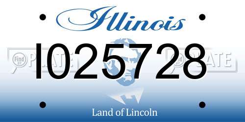 I025728 Illinois License Plate