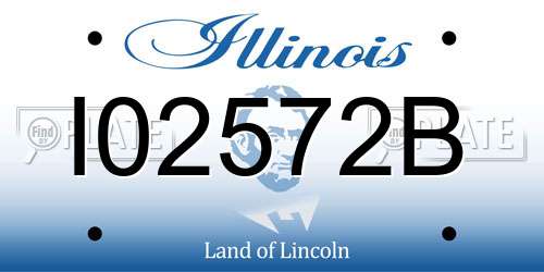I02572B Illinois License Plate
