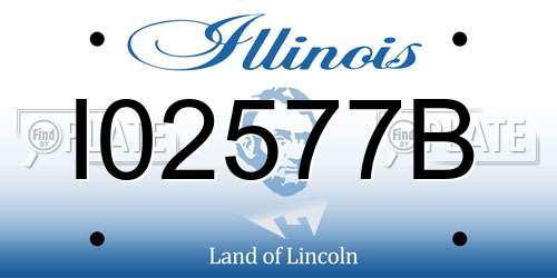 I02577B Illinois License Plate