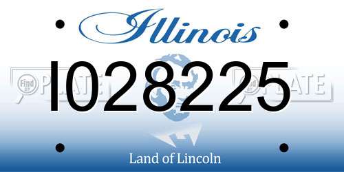 I028225 Illinois License Plate