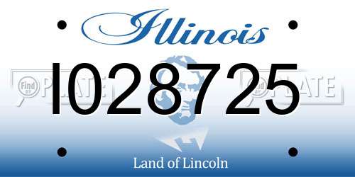 I028725 Illinois License Plate