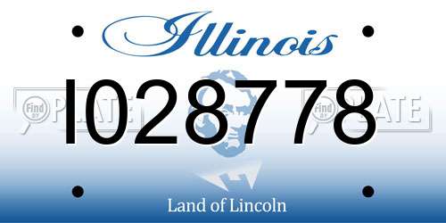 I028778 Illinois License Plate