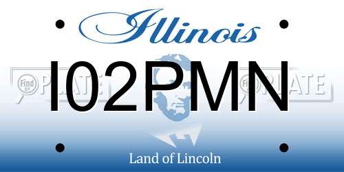 I02PMN Illinois License Plate