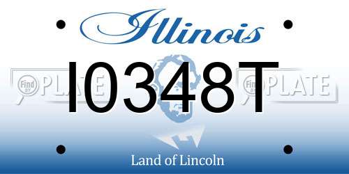 I0348T Illinois License Plate