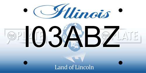 I03ABZ Illinois License Plate