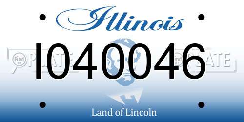 I040046 Illinois License Plate