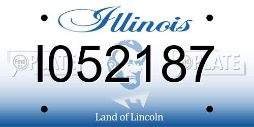 I052187 Illinois License Plate