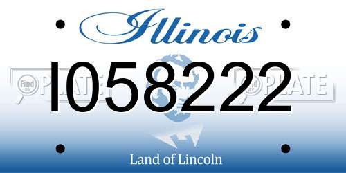 I058222 Illinois License Plate