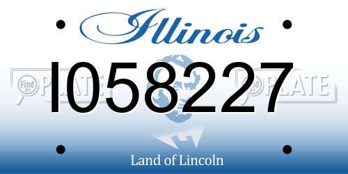I058227 Illinois License Plate