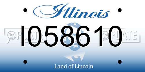 I058610 Illinois License Plate