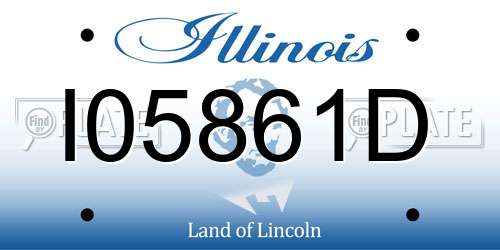 I05861D Illinois License Plate