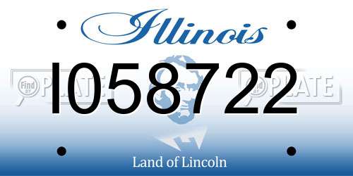 I058722 Illinois License Plate