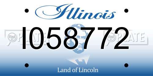 I058772 Illinois License Plate