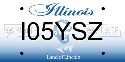 I05YSZ Illinois License Plate