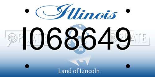 I068649 Illinois License Plate