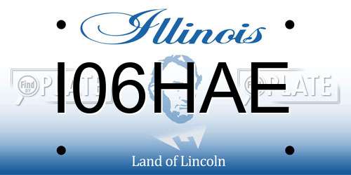 I06HAE Illinois License Plate