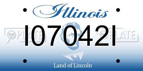 I07042I Illinois License Plate