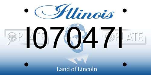 I07047I Illinois License Plate