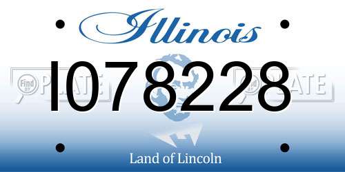 I078228 Illinois License Plate