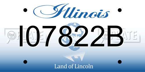 I07822B Illinois License Plate
