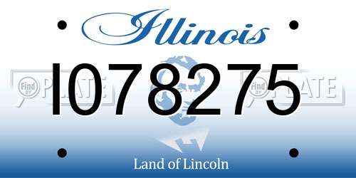 I078275 Illinois License Plate