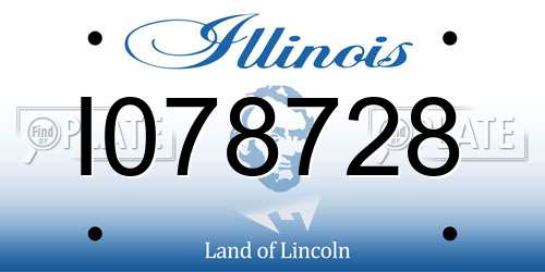 I078728 Illinois License Plate