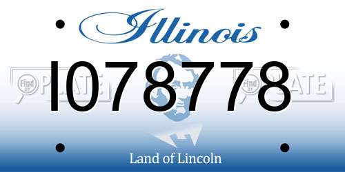 I078778 Illinois License Plate