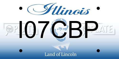 I07CBP Illinois License Plate