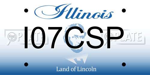 I07CSP Illinois License Plate