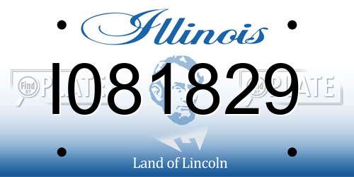 I081829 Illinois License Plate