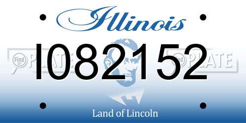 I082152 Illinois License Plate
