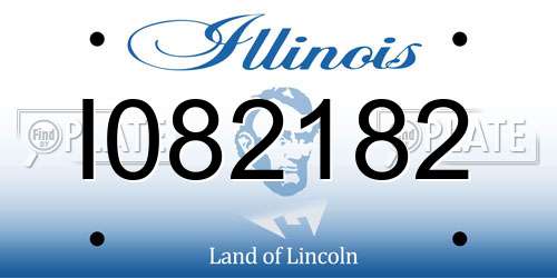 I082182 Illinois License Plate