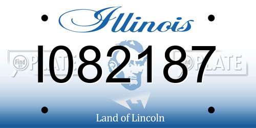 I082187 Illinois License Plate