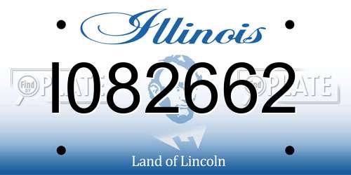 I082662 Illinois License Plate