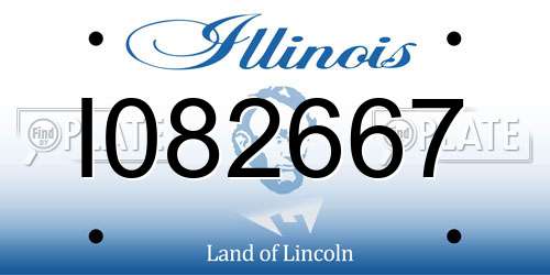 I082667 Illinois License Plate