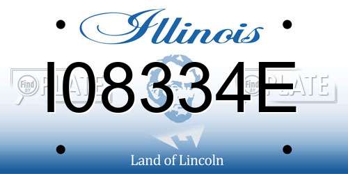 I08334E Illinois License Plate
