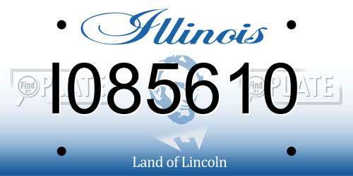 I085610 Illinois License Plate