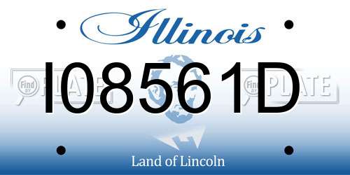I08561D Illinois License Plate