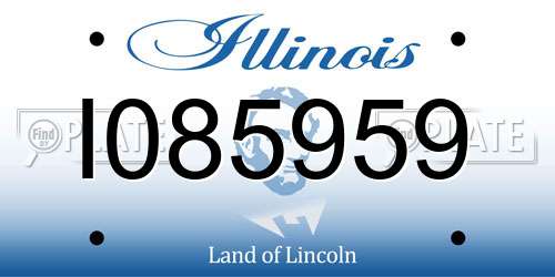 I085959 Illinois License Plate