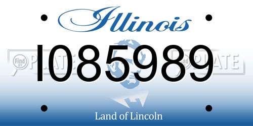 I085989 Illinois License Plate