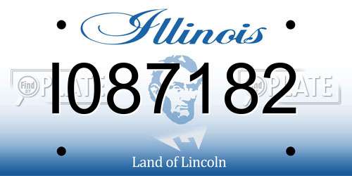 I087182 Illinois License Plate