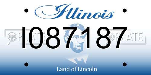 I087187 Illinois License Plate