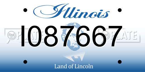 I087667 Illinois License Plate