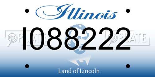 I088222 Illinois License Plate