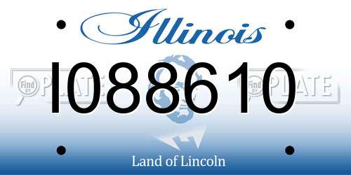 I088610 Illinois License Plate
